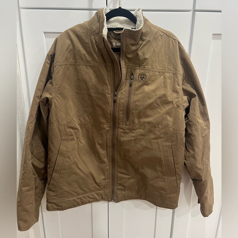 ARIAT GRIZZLEY CUB BROWN CANVAS - MENS JACKET